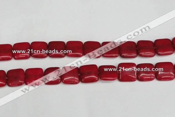 CCN3804 15.5 inches 20*20mm square candy jade beads wholesale