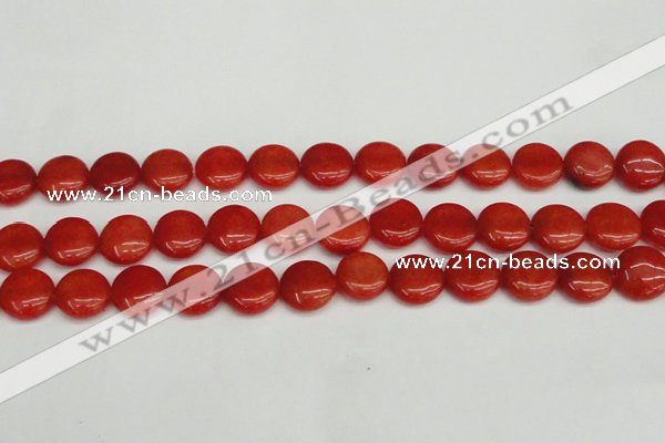 CCN3817 15.5 inches 14mm flat round candy jade beads wholesale