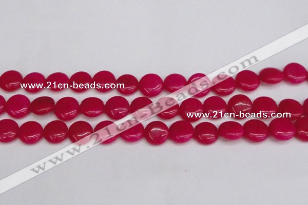 CCN3819 15.5 inches 14mm flat round candy jade beads wholesale