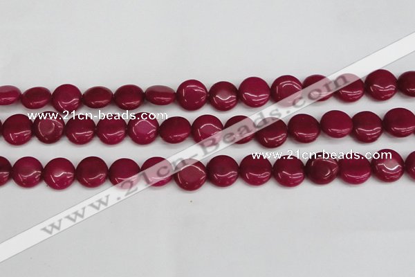 CCN3821 15.5 inches 14mm flat round candy jade beads wholesale