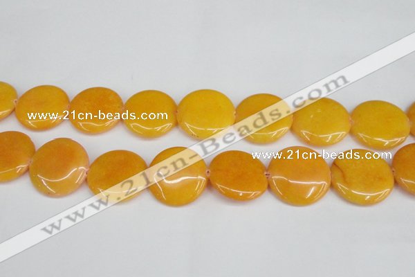 CCN3840 15.5 inches 30mm flat round candy jade beads wholesale