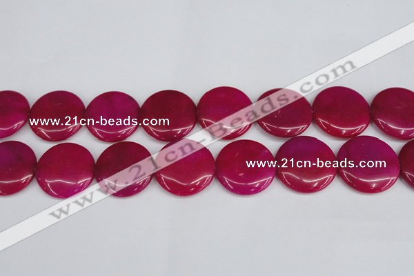 CCN3842 15.5 inches 30mm flat round candy jade beads wholesale