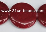 CCN3843 15.5 inches 30mm flat round candy jade beads wholesale