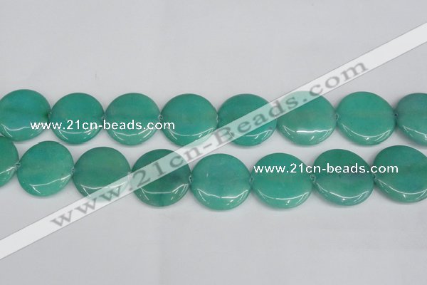 CCN3844 15.5 inches 30mm flat round candy jade beads wholesale