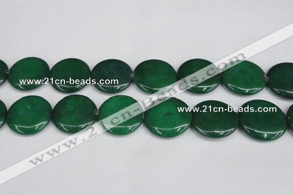 CCN3846 15.5 inches 30mm flat round candy jade beads wholesale