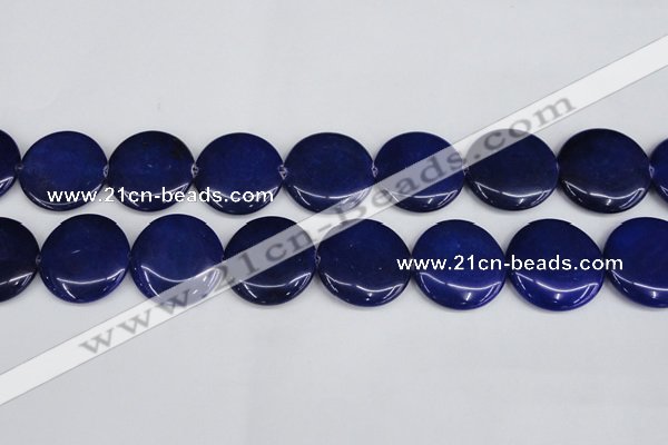 CCN3847 15.5 inches 30mm flat round candy jade beads wholesale