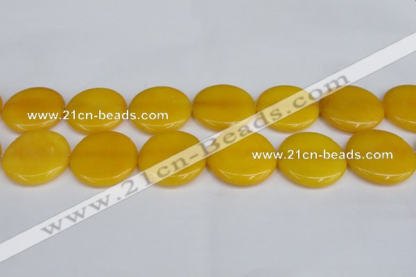 CCN3850 15.5 inches 35mm flat round candy jade beads wholesale