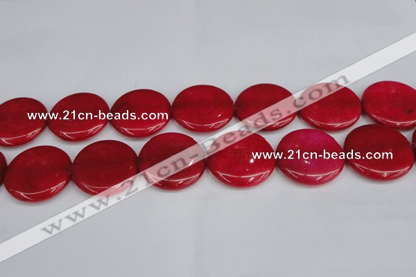 CCN3853 15.5 inches 35mm flat round candy jade beads wholesale