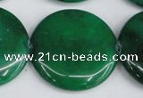 CCN3857 15.5 inches 35mm flat round candy jade beads wholesale