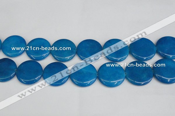 CCN3858 15.5 inches 35mm flat round candy jade beads wholesale