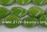 CCN3868 15.5 inches 13*18mm flat teardrop candy jade beads