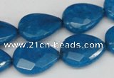 CCN387 15.5 inches 15*20mm faceted flat teardrop candy jade beads