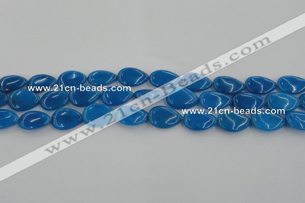 CCN3872 15.5 inches 13*18mm flat teardrop candy jade beads