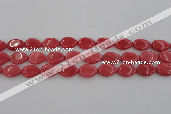 CCN3876 15.5 inches 15*20mm flat teardrop candy jade beads