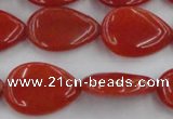 CCN3878 15.5 inches 15*20mm flat teardrop candy jade beads