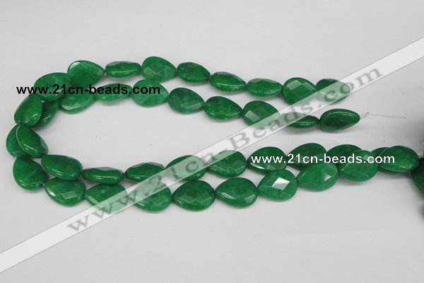 CCN388 15.5 inches 15*20mm faceted flat teardrop candy jade beads