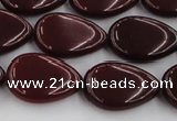 CCN3880 15.5 inches 15*20mm flat teardrop candy jade beads