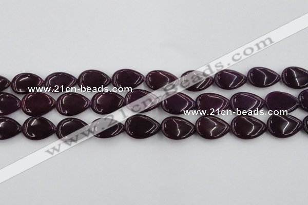 CCN3881 15.5 inches 15*20mm flat teardrop candy jade beads