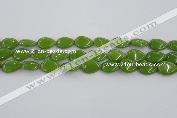 CCN3883 15.5 inches 15*20mm flat teardrop candy jade beads