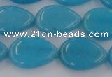 CCN3886 15.5 inches 15*20mm flat teardrop candy jade beads