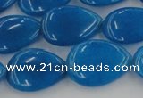 CCN3887 15.5 inches 15*20mm flat teardrop candy jade beads