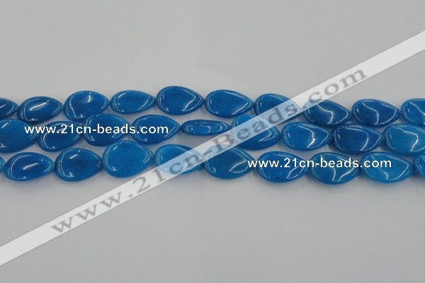 CCN3887 15.5 inches 15*20mm flat teardrop candy jade beads