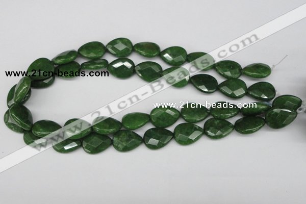 CCN389 15.5 inches 15*20mm faceted flat teardrop candy jade beads