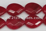 CCN391 15.5 inches 15*20mm faceted flat teardrop candy jade beads