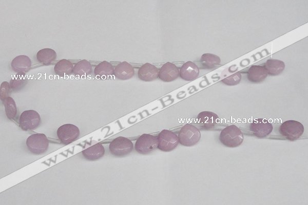 CCN3910 Top-drilled 13*13mm briolette candy jade beads wholesale