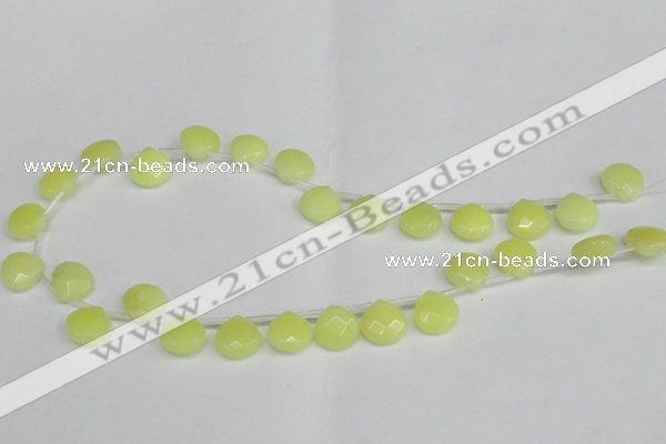 CCN3917 Top-drilled 13*13mm briolette candy jade beads wholesale