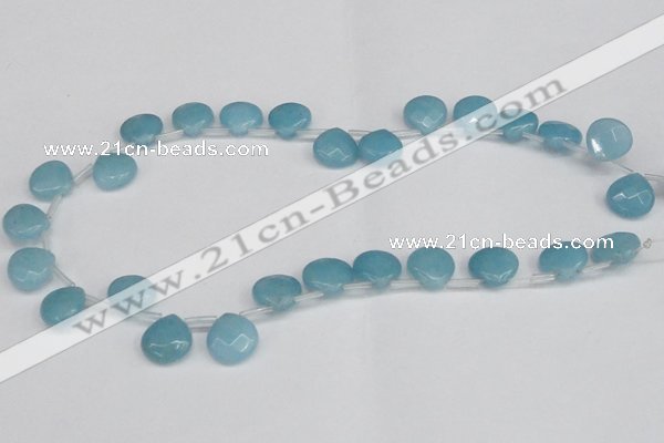 CCN3919 Top-drilled 13*13mm briolette candy jade beads wholesale