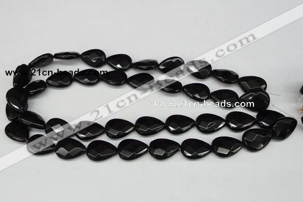 CCN392 15.5 inches 15*20mm faceted flat teardrop candy jade beads