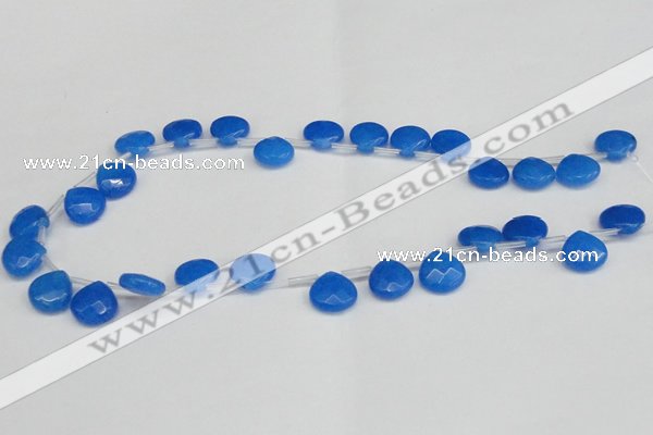 CCN3920 Top-drilled 13*13mm briolette candy jade beads wholesale