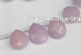 CCN3926 Top-drilled 12*15mm briolette candy jade beads wholesale