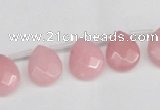 CCN3927 Top-drilled 12*15mm briolette candy jade beads wholesale