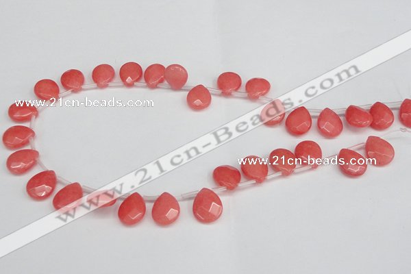 CCN3928 Top-drilled 12*15mm briolette candy jade beads wholesale