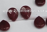 CCN3931 Top-drilled 12*15mm briolette candy jade beads wholesale