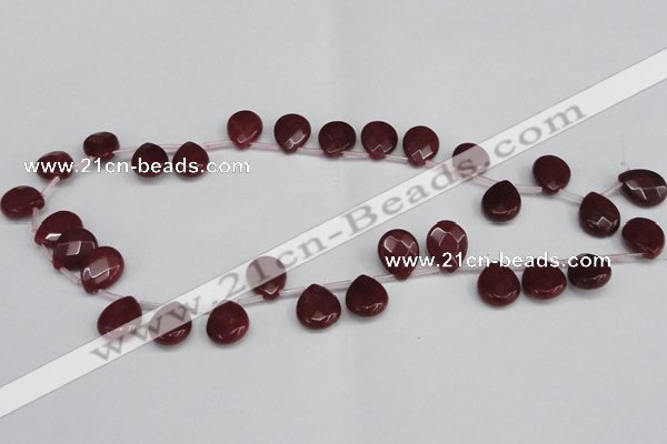 CCN3931 Top-drilled 12*15mm briolette candy jade beads wholesale