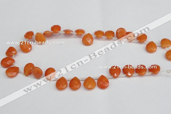 CCN3932 Top-drilled 12*15mm briolette candy jade beads wholesale