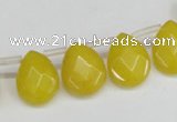 CCN3934 Top-drilled 12*15mm briolette candy jade beads wholesale