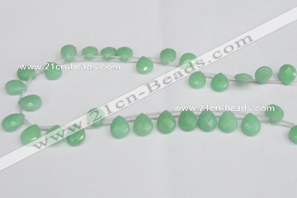 CCN3935 Top-drilled 12*15mm briolette candy jade beads wholesale