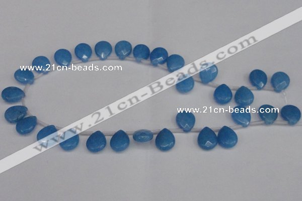 CCN3938 Top-drilled 12*15mm briolette candy jade beads wholesale