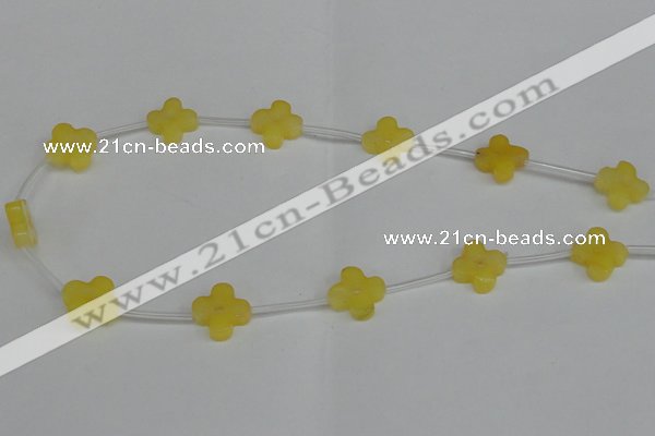 CCN3946 15.5 inches 15mm carved flower candy jade beads wholesale