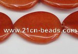 CCN3971 15.5 inches 30*40mm flat teardrop candy jade beads