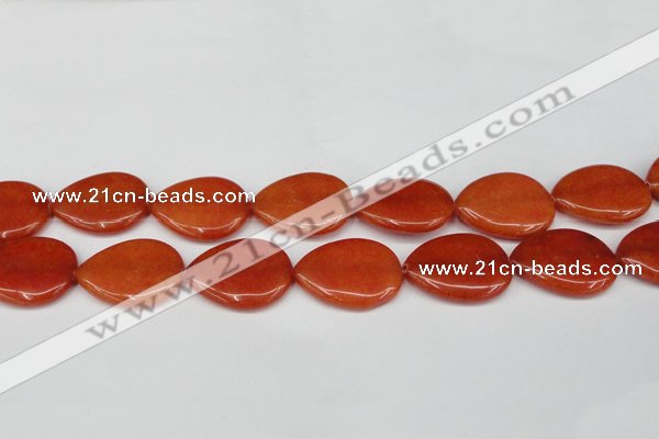 CCN3971 15.5 inches 30*40mm flat teardrop candy jade beads