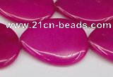 CCN3973 15.5 inches 30*40mm flat teardrop candy jade beads