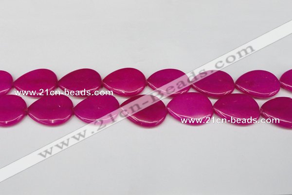 CCN3973 15.5 inches 30*40mm flat teardrop candy jade beads