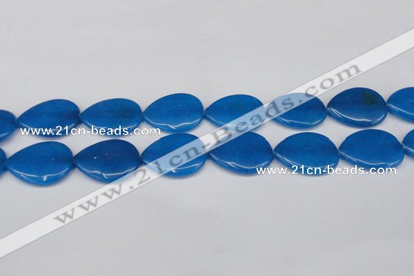 CCN3977 15.5 inches 30*40mm flat teardrop candy jade beads