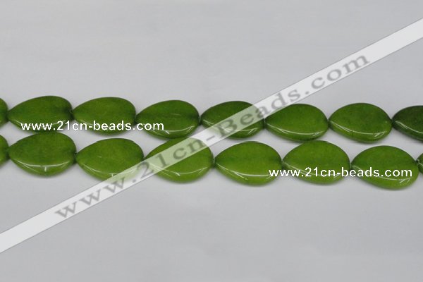 CCN3979 15.5 inches 30*40mm flat teardrop candy jade beads