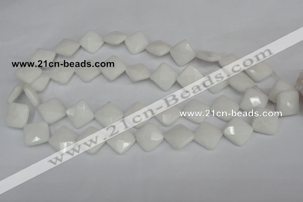 CCN400 15.5 inches 15*15mm faceted diamond candy jade beads